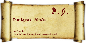 Muntyán Jónás névjegykártya